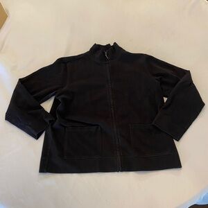 EILEEN FISHER Mock Neck Zip Up Sweater, Size S